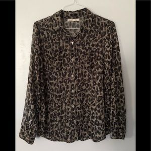 Old Navy sheer long sleeve blouse size M